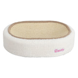 Jude 16 in. Modern Oval Sisal Cat Scratcher Lounge Bed with Soft Bouclé Raised Edge - Cream