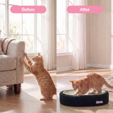 Jude 16 in. Modern Oval Sisal Cat Scratcher Lounge Bed with Soft Bouclé Raised Edge - Black