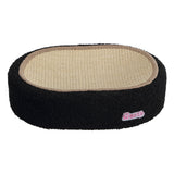 Jude 16 in. Modern Oval Sisal Cat Scratcher Lounge Bed with Soft Bouclé Raised Edge - Black