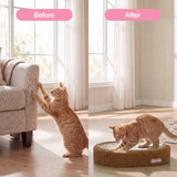 Jude 16 in. Modern Oval Sisal Cat Scratcher Lounge Bed with Soft Bouclé Raised Edge - Coffee