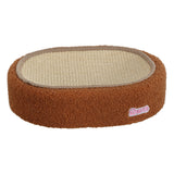 Jude 16 in. Modern Oval Sisal Cat Scratcher Lounge Bed with Soft Bouclé Raised Edge - Coffee