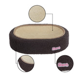 Jude 16 in. Modern Oval Sisal Cat Scratcher Lounge Bed with Soft Bouclé Raised Edge - Dark Gray