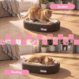 Jude 16 in. Modern Oval Sisal Cat Scratcher Lounge Bed with Soft Bouclé Raised Edge - Dark Gray