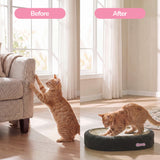 Jude 16 in. Modern Oval Sisal Cat Scratcher Lounge Bed with Soft Bouclé Raised Edge - Dark Gray