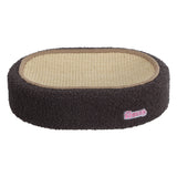 Jude 16 in. Modern Oval Sisal Cat Scratcher Lounge Bed with Soft Bouclé Raised Edge - Dark Gray