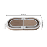 Furrio 26” Foldable Double Sided Interactive Cardboard Cat Scratcher Lounge Pad with Ball and Catnip