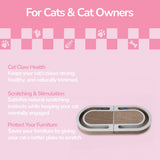 Furrio 26” Foldable Double Sided Interactive Cardboard Cat Scratcher Lounge Pad with Ball and Catnip