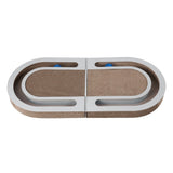 Furrio 26” Foldable Double Sided Interactive Cardboard Cat Scratcher Lounge Pad with Ball and Catnip