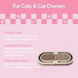 Furrio 26” Foldable Double Sided Interactive Cardboard Cat Scratcher Lounge Pad with Ball and Catnip