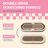 Furrio 26” Foldable Double Sided Interactive Cardboard Cat Scratcher Lounge Pad with Ball and Catnip
