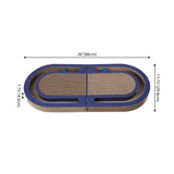 Furrio 26” Foldable Double Sided Interactive Cardboard Cat Scratcher Lounge Pad with Ball and Catnip