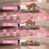 Furrio 26” Foldable Double Sided Interactive Cardboard Cat Scratcher Lounge Pad with Ball and Catnip