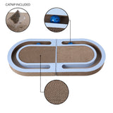 Furrio 26” Foldable Double Sided Interactive Cardboard Cat Scratcher Lounge Pad with Ball and Catnip