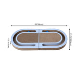 Furrio 26” Foldable Double Sided Interactive Cardboard Cat Scratcher Lounge Pad with Ball and Catnip