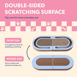 Furrio 26” Foldable Double Sided Interactive Cardboard Cat Scratcher Lounge Pad with Ball and Catnip