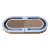 Furrio 26” Foldable Double Sided Interactive Cardboard Cat Scratcher Lounge Pad with Ball and Catnip