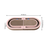 Furrio 26” Foldable Double Sided Interactive Cardboard Cat Scratcher Lounge Pad with Ball and Catnip