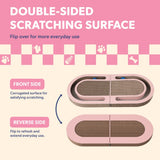 Furrio 26” Foldable Double Sided Interactive Cardboard Cat Scratcher Lounge Pad with Ball and Catnip