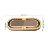 Furrio 26” Foldable Double Sided Interactive Cardboard Cat Scratcher Lounge Pad with Ball and Catnip