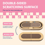 Furrio 26” Foldable Double Sided Interactive Cardboard Cat Scratcher Lounge Pad with Ball and Catnip