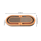 Furrio 26” Foldable Double Sided Interactive Cardboard Cat Scratcher Lounge Pad with Ball and Catnip