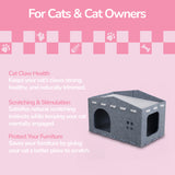 Graham 20.5 in. Modern Minimalist Felt Cat House with Rooftop Lounge Bed - Gray