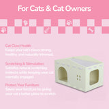 Graham 20.5 in. Modern Minimalist Felt Cat House with Rooftop Lounge Bed - Buttercream