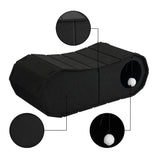 Miles 28 in. Modern Felt Cat Bed Cave Tunnel Scratcher and Lounge Bed with Hanging Ball Toy - Black