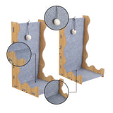 Toby 22 in. Modern L-Shaped Felt Cat Scratcher with Hanging Ball Toy - Gray