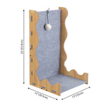 Toby 22 in. Modern L-Shaped Felt Cat Scratcher with Hanging Ball Toy - Gray