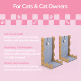 Toby 22 in. Modern L-Shaped Felt Cat Scratcher with Hanging Ball Toy - Gray