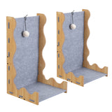 Toby 22 in. Modern L-Shaped Felt Cat Scratcher with Hanging Ball Toy - Gray
