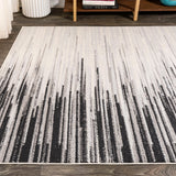 Serpens Linear Modern Half-Stripe Area Rug