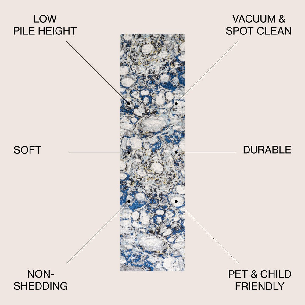 Cygnus Pebble Marbled Abstract Area Rug