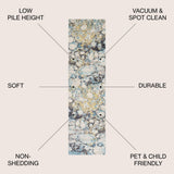 Cygnus Pebble Marbled Abstract Area Rug