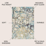 Cygnus Pebble Marbled Abstract Area Rug