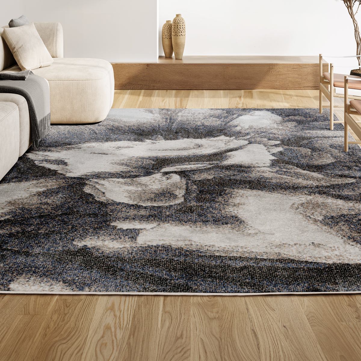 Jerald abstract Two-tone Modern Area Rug