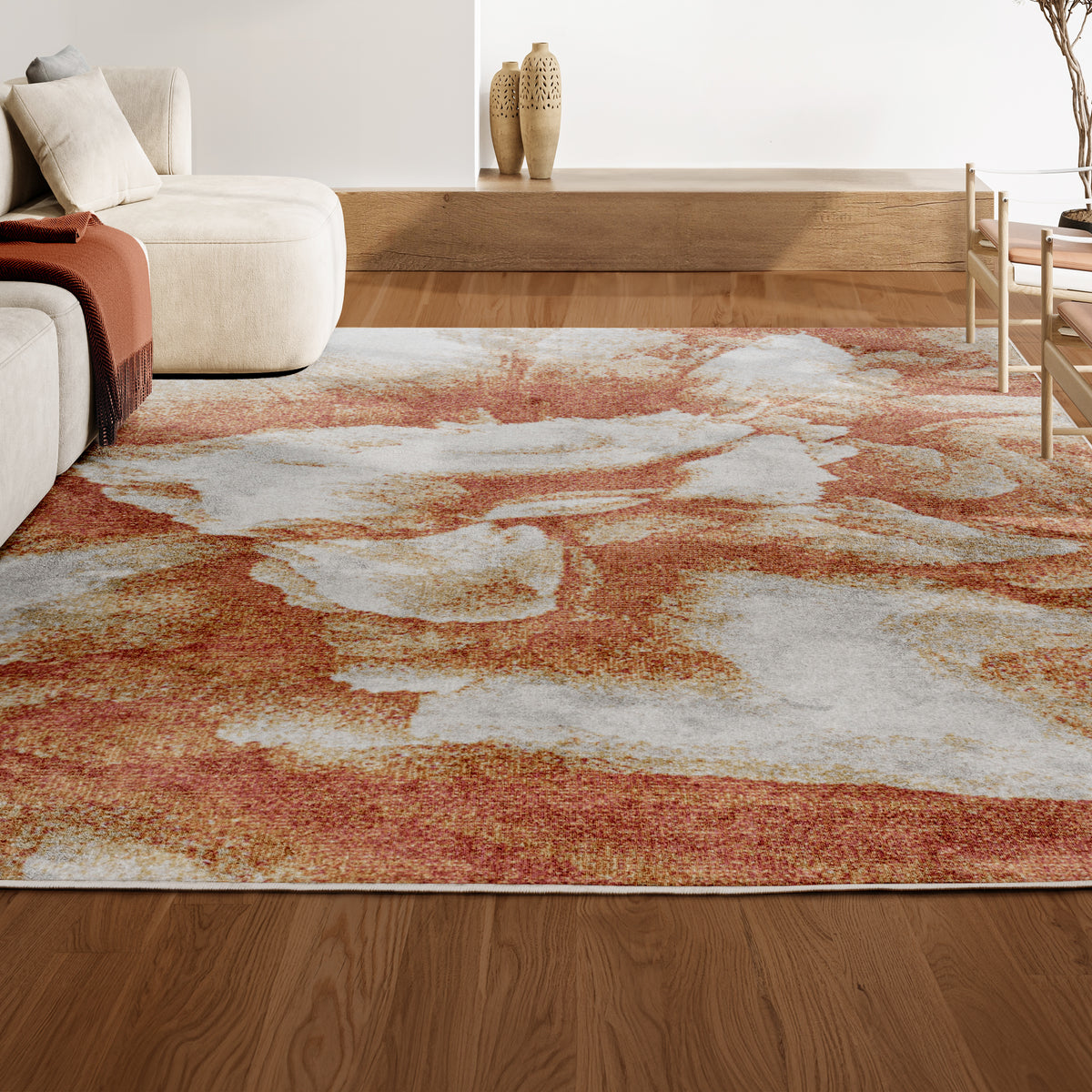 Jerald abstract Two-tone Modern Area Rug