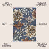 Ramiro modern Botanical Flower  Area Rug
