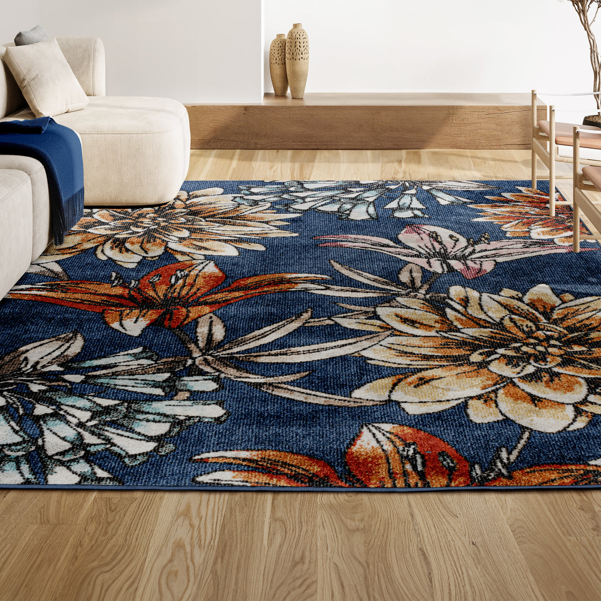 Ramiro modern Botanical Flower  Area Rug