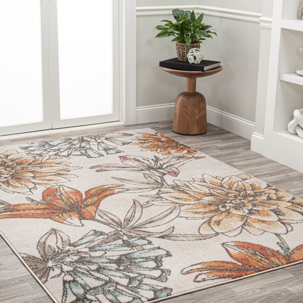 Ramiro modern Botanical Flower  Area Rug