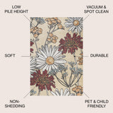 Doz Modern Botanical Wildflower  Area Rug