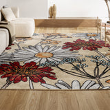 Doz Modern Botanical Wildflower  Area Rug