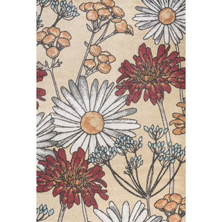 Doz Modern Botanical Wildflower  Area Rug