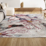 Trello Modern Abstract Muted Flowers Area Rug