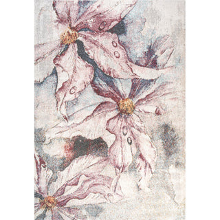 Trello Modern Abstract Muted Flowers Area Rug