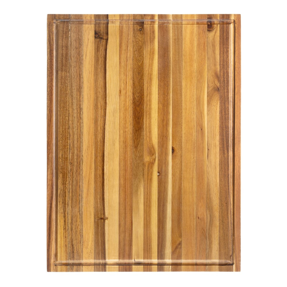 Nuvora Handcrafted Acacia Wood Grain Thick Reversible Cutting Board with Juice Grooves