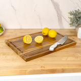 Nuvora Handcrafted Acacia Wood Grain Thick Reversible Cutting Board with Juice Grooves