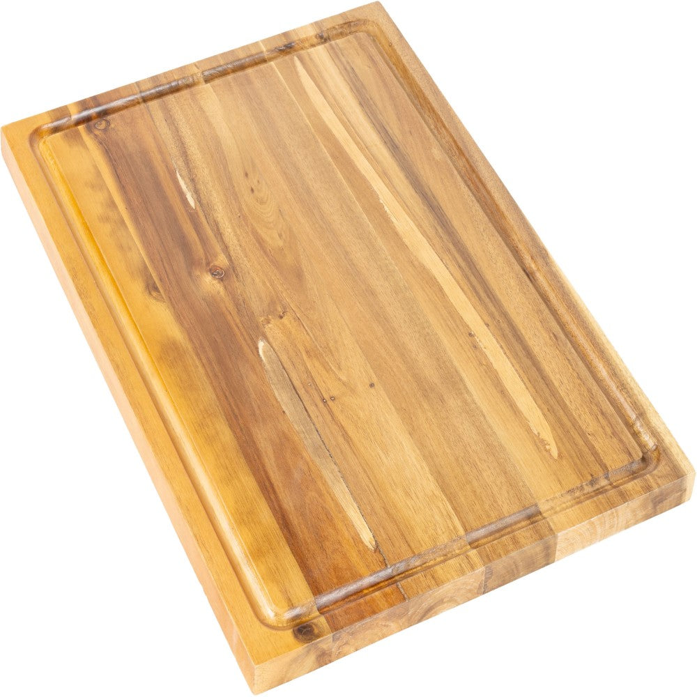Nuvora Handcrafted Acacia Wood Grain Thick Reversible Cutting Board with Juice Grooves