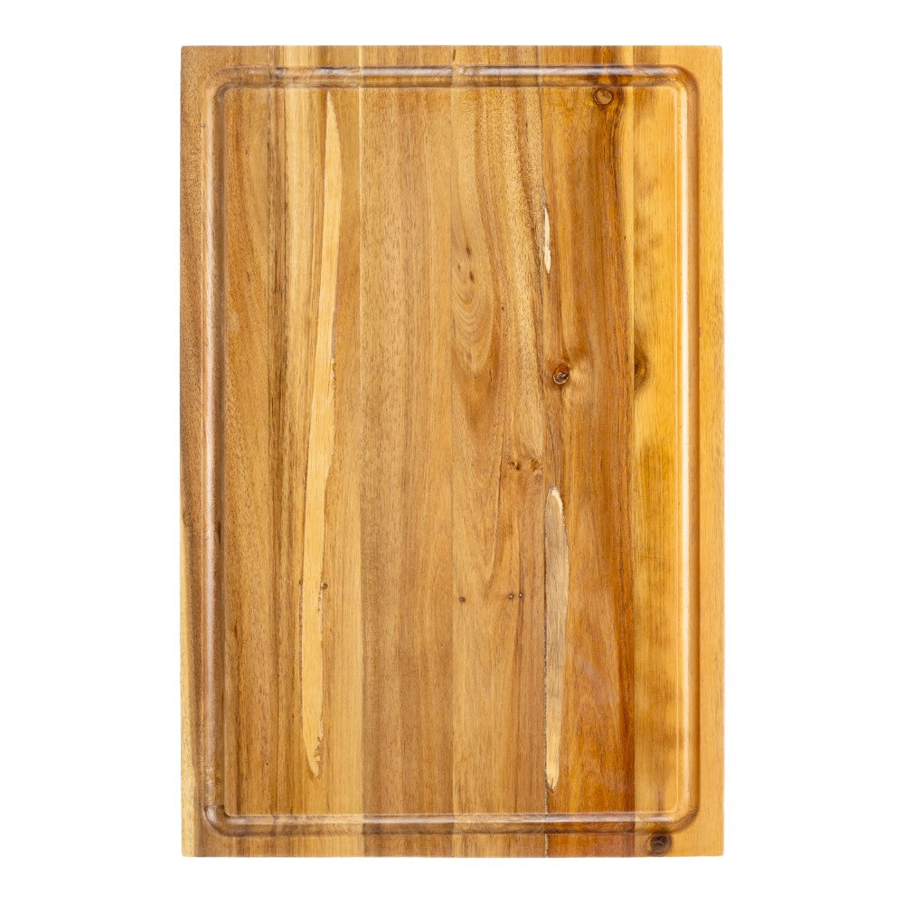 Nuvora Handcrafted Acacia Wood Grain Thick Reversible Cutting Board with Juice Grooves